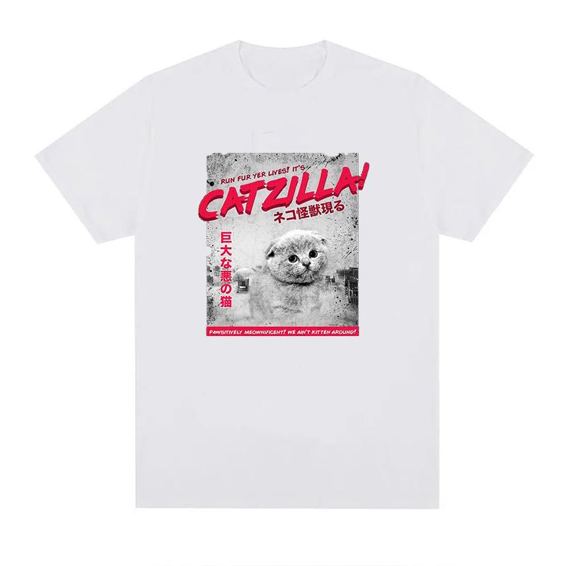 Catzilla Tshirt Unisex Unisex Plus Size Fashion Oversized Breathable Oneck Casual Streetwear Harajuku Summer Unisex Tees