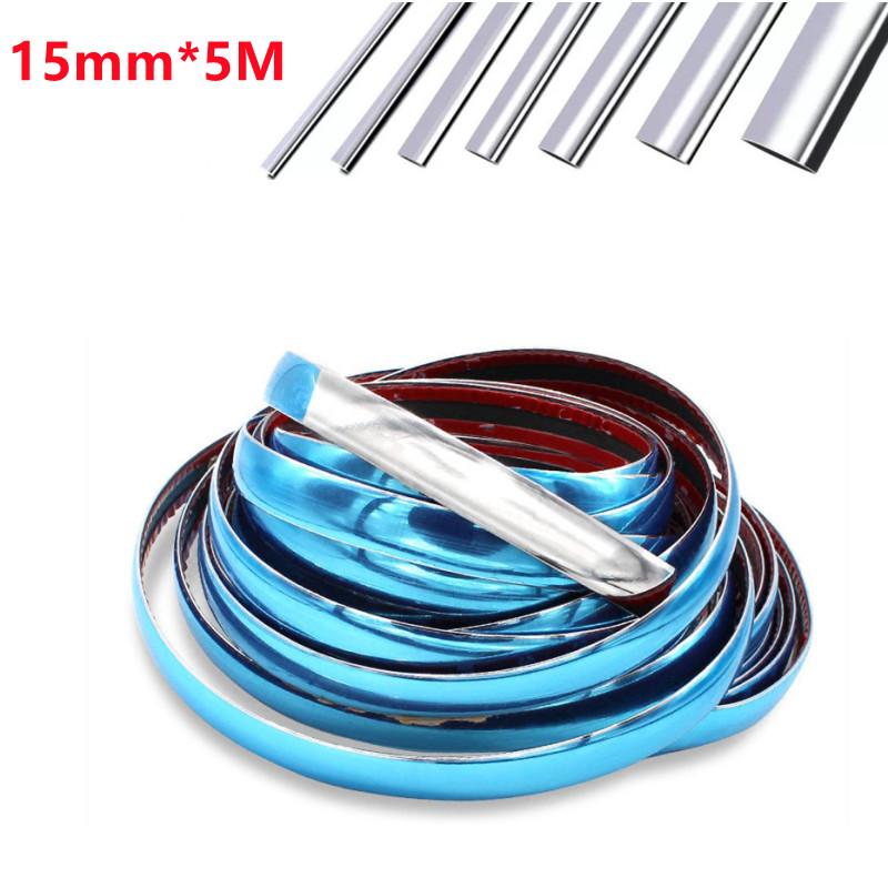 Car Chrome Strip Chrome Car Decoration Flexible Chrome Strip Universal Auto Self Adhesive Side Door Bright Strip Tape Stickers
