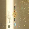 Sun Catcher Crystal Wind Chime, Lotus Flower Pendant Window Garden Decoration, Party Atmosphere Artifact Translucent Crystal Pendant.
