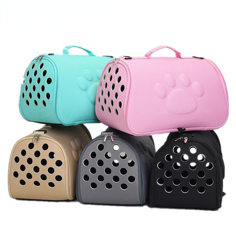 Pure Color Travel Pet Bag Carrier Cat Bag Breathable Folding Small Dog Outdoor Single shoulder Bag Pet Carrying