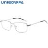 UNIEOWFA Rectangle Myopia Glasses for Men Frame Stainless Steel Optical Prescription Eyeglasses Frame Brand Designer Spectacles