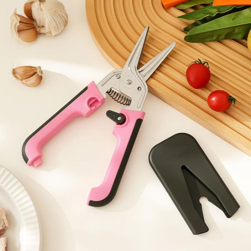 Professional Practical Kitchen Scissors For Cutting Chicken Duck Bone Nonrust Steel Blade With Ergonomic ABS Handle Secure Locking Multipurpose Food