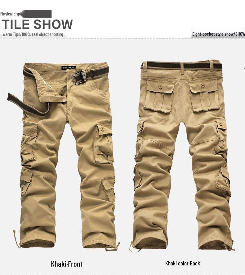 Men's Autumn Multi-Pocket Windproof Workwear Pants - Long, Wear-Resistant, Trendy Casual Trousers