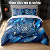 Set Biancheria da Letto Manchester City Design 1 Copripiumino + 2 Federe Morbido Traspirante Biancheria da Letto per la Casa