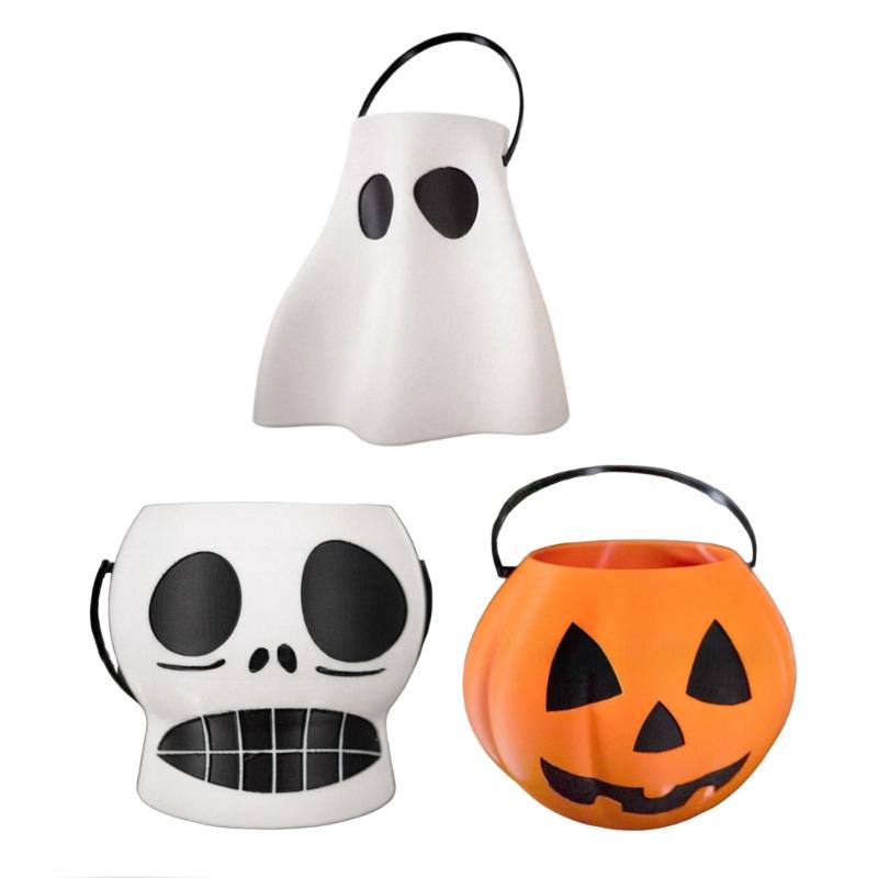 Retro Halloween Treat Container Plastic Candy Bucket For Halloween Party Home Decorations Indoor and Outdoor