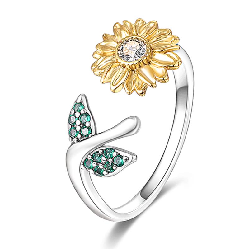 Real 925 Silver Feather Butterfly Flower Sun Moon Animal Design Open Rings Fit For Wedding Party Fine Jewelry