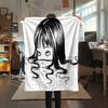 1PC Tomie Print Flannel Blanket, High quality Comfortable for All Seasons, Home Decor, Warmth and Comfort, Perfect for Christmas Gifts