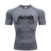 Abbigliamento Fitness Estivo Felpa a Compressione Manica Corta Uomo Corsa Asciugatura Rapida Top Palestra Allenamento Bodybuilding Maglietta