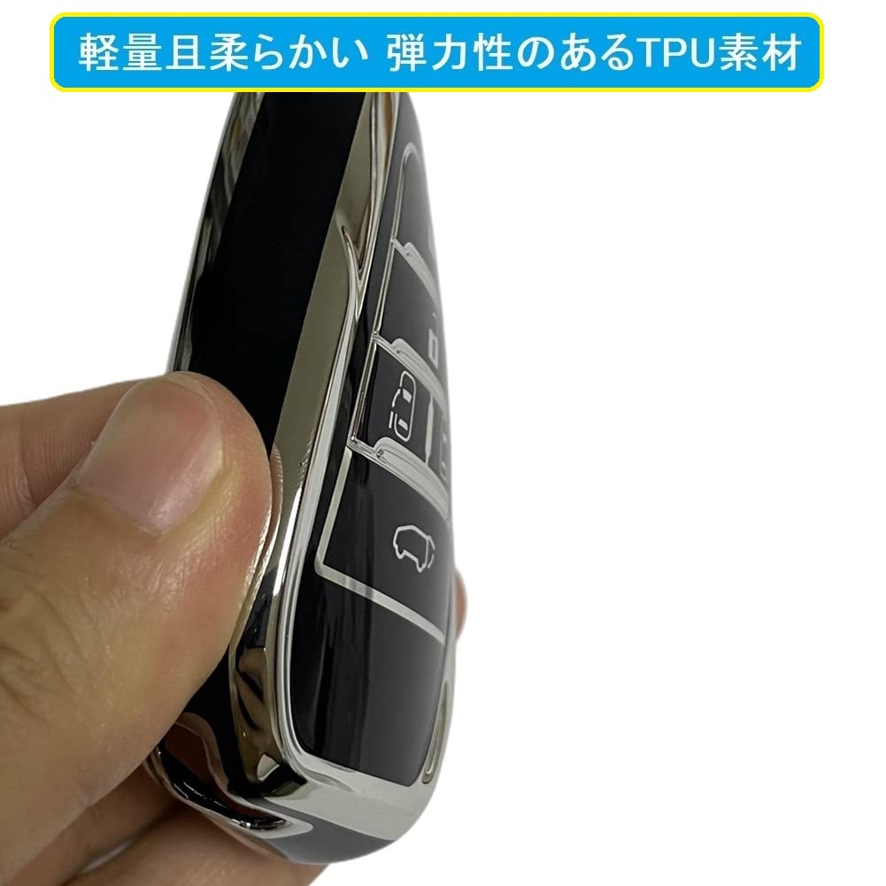 ZANEKO Noah 90 Series Key Case, New Voxy 90 Series Noah Voxy Key Cover, Alphard Key Holder, Silver Black A