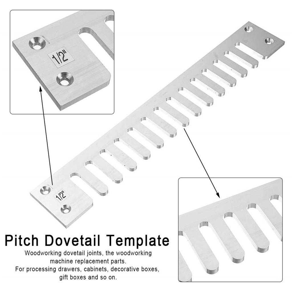 Multifunction Woodworking Tool Aluminium Practical Semipermeable Tenoner Pitch Dovetail Template Router Template