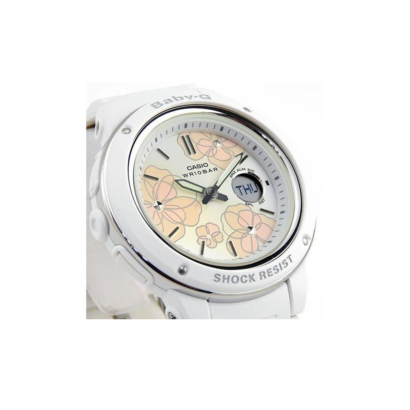 Casio BABY-G Theme Series 100 Meters Waterproof Quartz Movement Resin Strap Japanese and Korean Watch Women's Watch White Dial BGA-150FL-7A