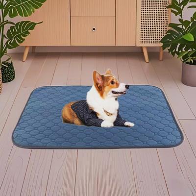 Grey Breathable Absorbent Non Slip Pet Urine Pads Thickened Washable Puppy Training Pad Reusable Dog Pee Pad Blanket Multi-functional Pet Supplies