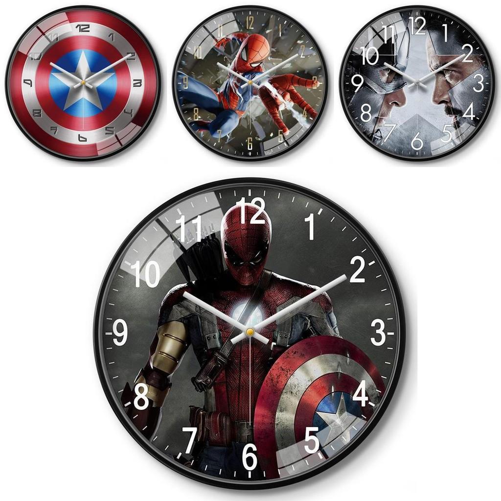 Marvel Captain America Iron Man Spider Man Pattern Wall Clock For Kids Room Decor