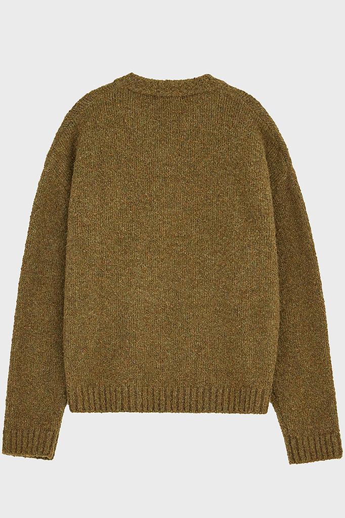 NOIRER Boucle V-Neck Oversized Sweater (Orange Green)