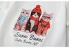 2026 Summer Korean Style Loose Fit Cartoon Cat Print Plus Size Pullover T-shirt for Women