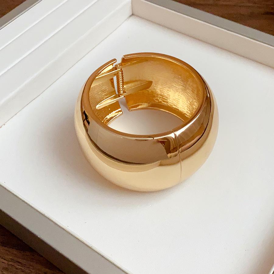 

Металлические круглые глянцевые эластичные браслеты-манжеты для женщин, европейско-американская преувеличенная индивидуальность, простой браслет, легкая роскошь, циркон