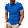 2024 Men's Summer Color-Block Button Sports Polo Shirt