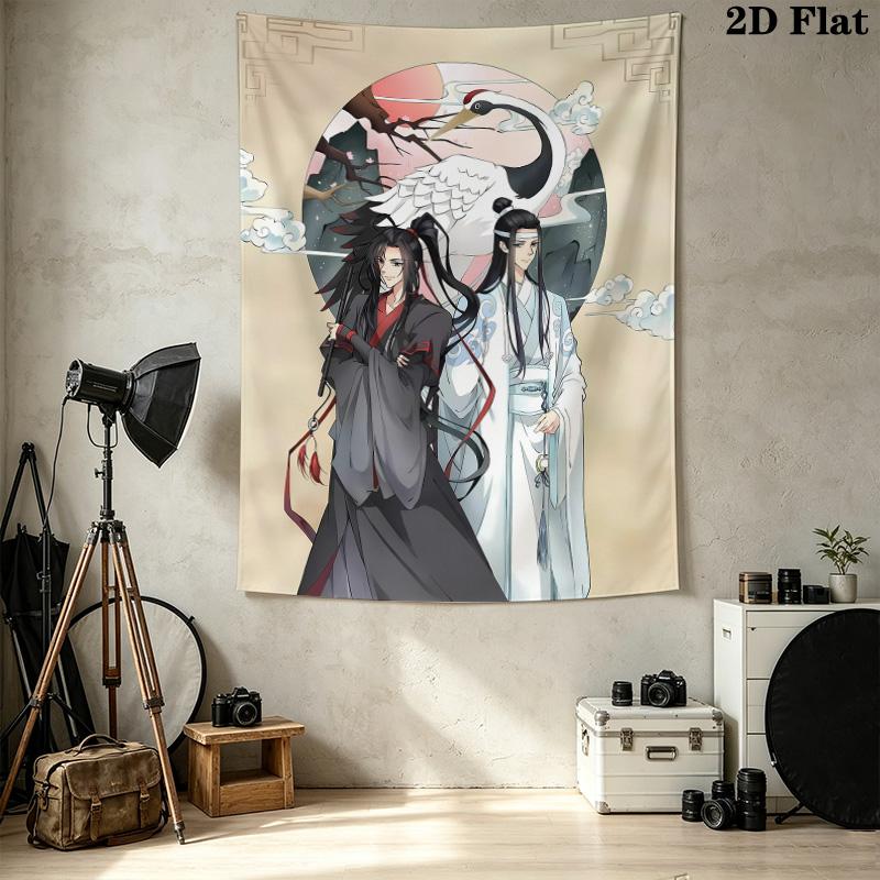 Grandmaster Demonic Cultivation Wall Tapestry Aesthetic Wall Hanging Printed Fabric Blanket Decorative Tapestries for Bedroom Living Room Home Decor