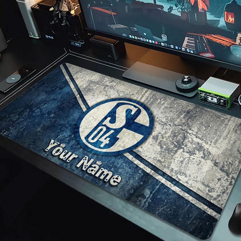 FC Schalke 04 Custom Name Large Size Mouse Pad Large Gaming Table Cushion Non-slip Laptop Tablet Big Mousepad XXL Mat Mini PC Playmat With Lock Edge