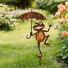Retro Rust Iron Frog Stake Decorative Garden Art Metal Lawn Ornament Outdoor Decorations For Garden Yard Stakes Metal Crafts