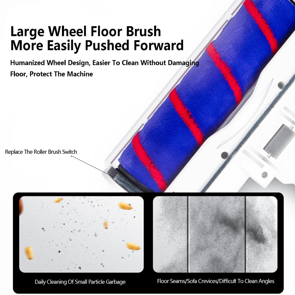 Wireless Vacuum Cleaner, Electric Floor Brush Soft Velvet Drum Suction Head