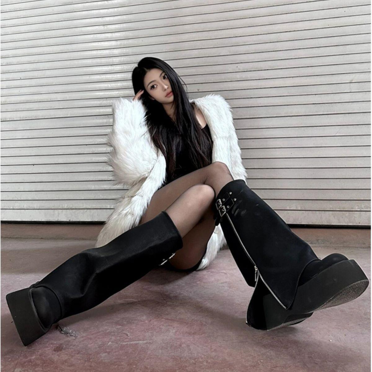 

New Styles of Thick-soled Shoes, Trouser Boots, Long Boots and Women s High Boots 38 чорний