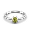 0.25 Ctw Oval Peridot 925 Sterling Silver Solitaire Women Wedding Ring