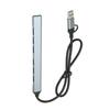 Type C Hub 7 Interfaces 5Gbps Aluminium Alloy Plug and Play Space Gray USB 3.0 Docking Station for Desktop Laptop PC