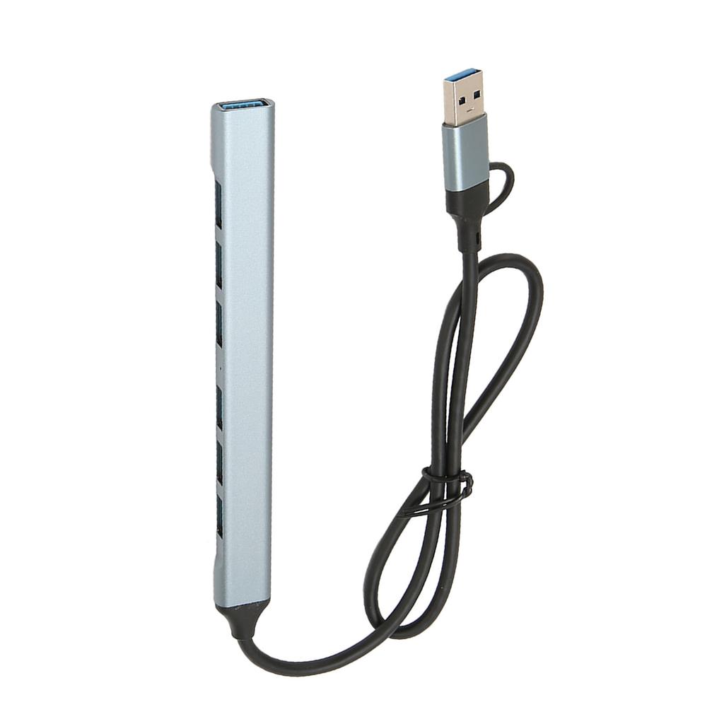 Type C Hub 7 Interfaces 5Gbps Aluminium Alloy Plug and Play Space Gray USB 3.0 Docking Station for Desktop Laptop PC