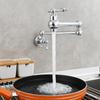 Brushed Gold Kitchen Foldable Faucet Wall Mounted Bathroom Basin Faucet Cold Water Tap Rotate Folding Spout Vanity Sink Crane