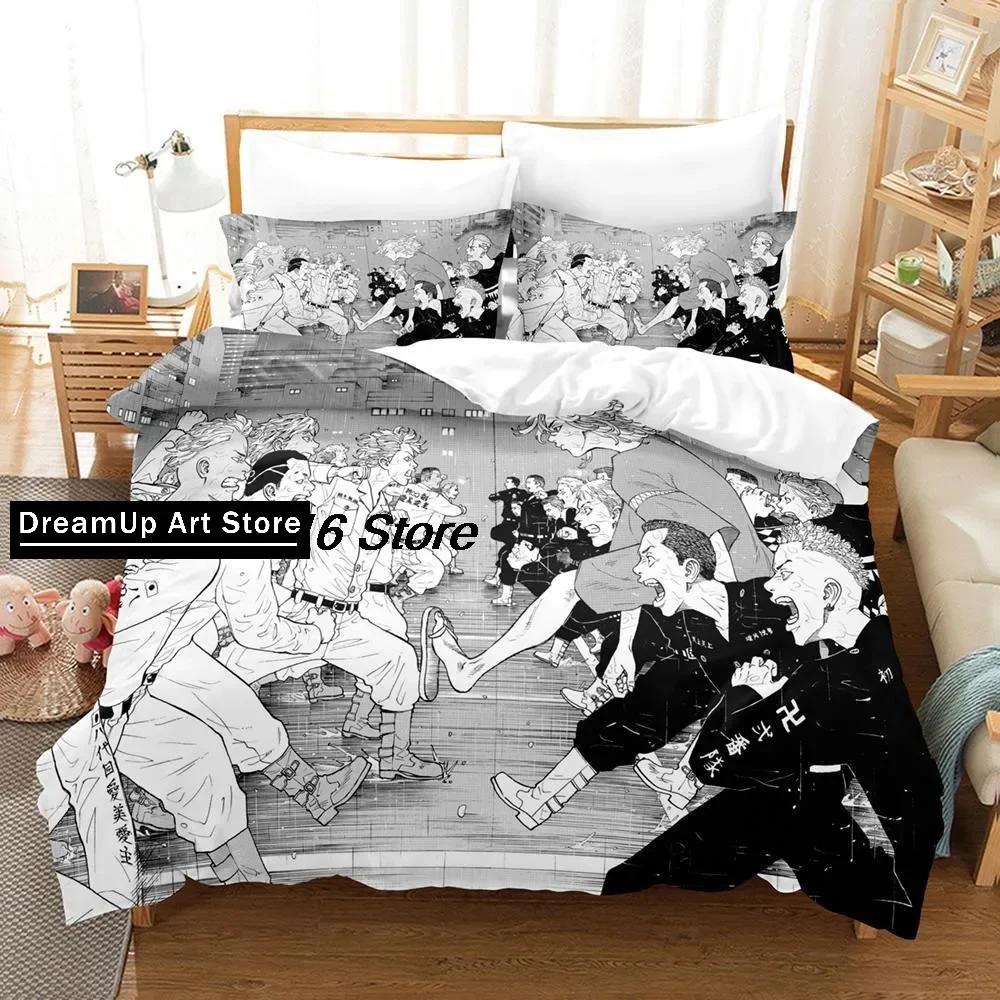 Tokyo Avenger Bedding Set Single Twin Full Queen King Size Bed Set Aldult Kid Bedroom Duvetcover Sets 3D Anime Bed Sheet Set