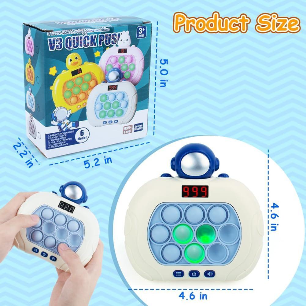 Fast Push Game Light Up Game Toys With LED Screen Handheld Puzzle Push Bubble Game For Boys Girls Gifts