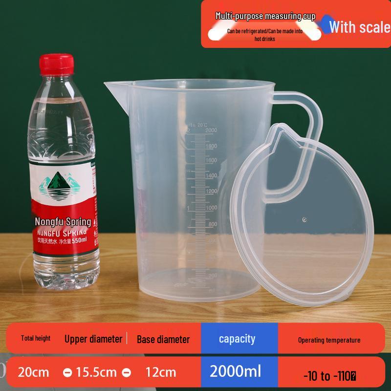 Food Grade Plastic Measuring Cup with Scale - Ideal for Milk Tea Shops & Baking, Large Capacity.