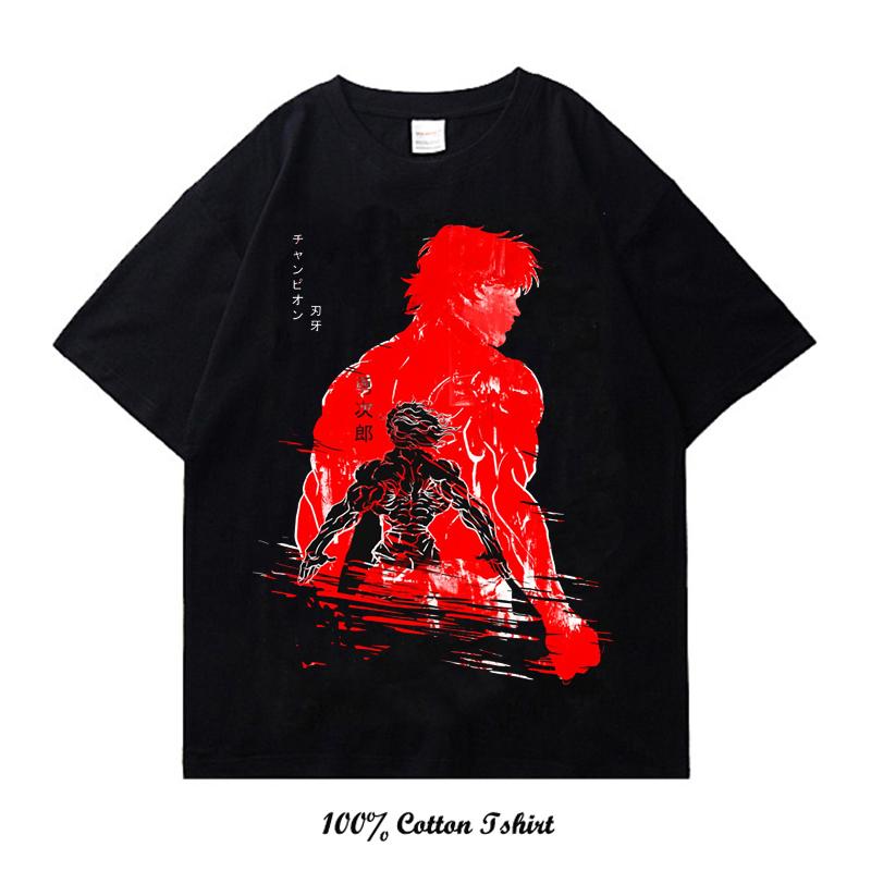 

Grappler Baki Kyokudai Taikai Graphic Print T Shirt Harajuku Vintage Short Sleeve Plus Size Cotton Crew Neck T Shirt Women Men S