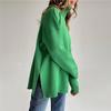 Trendy Oversized Knit Sweater with High Neck for Women - Autumn/Winter Ready