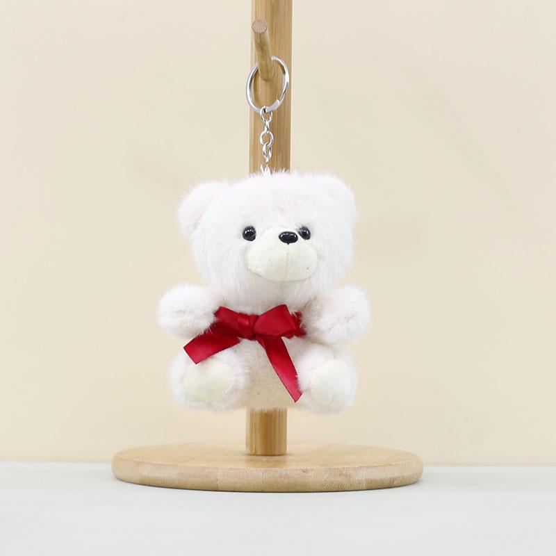 

Bowknot Arrow Bow Teddy Bear Plush Keychain Toy Pendant Bag Gift Decoration White Bow