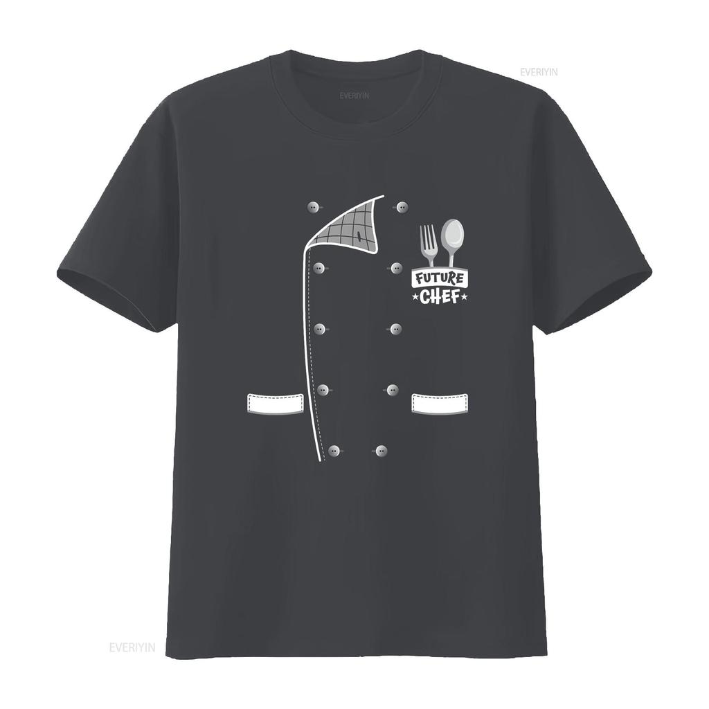 Future Chef Costume Coat Uniform Cook Jacket Kids Boys Girls T Shirt vintage Washed Top For Everyday Wear Slightly Stretched