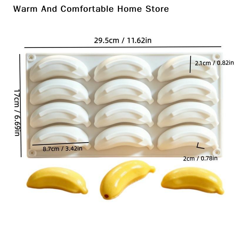 6/12/24 Holes Banana Mango Design Mousse Silicone Mousse Mold 3D Fruit Dessert Chocolate Mold DIY Cake Decorating Tools Bakeware