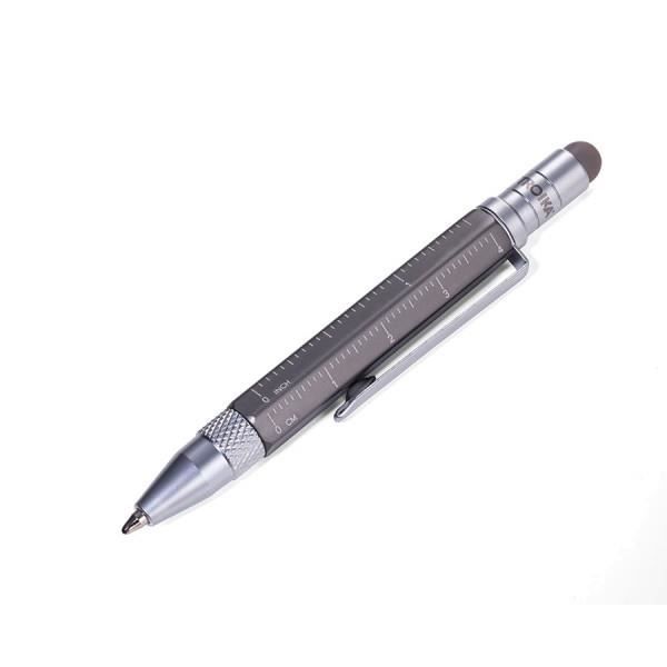 TROIKA Construction Lilput, Multifunction ballpoint pen, Noir, Argent, Titane, Hexagonal, 1 mm, Moyen