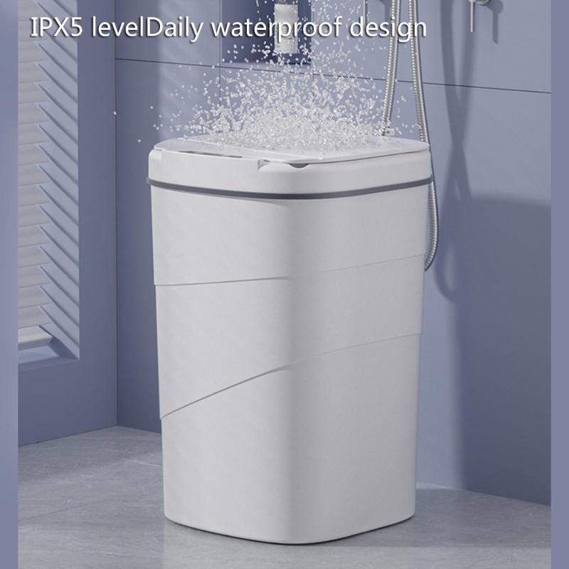 14L Automatic Waste Container Light Feature Twist Protect Three Detection Picks For Telecommute And Bathroom Use