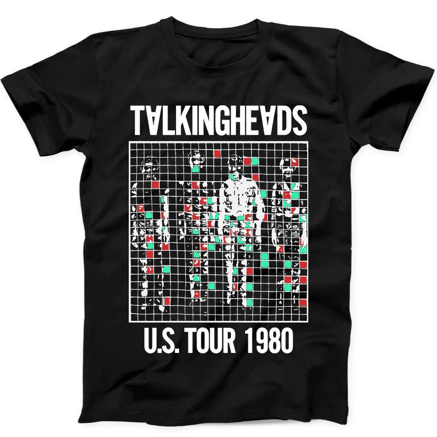 

Talking Heads US Tour 1980 Punk Rock Poster Music Gift Black Tee T Shirt 209 4XL
