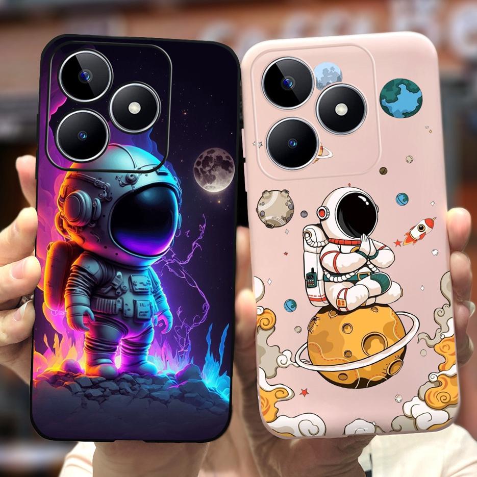 For Realme C51 Case RMX3830 Cute Astronauts Cartoon Cover Soft Silicone Phone Case For Realme C53 C 51 RealmeC51 RealmeC53 Shell