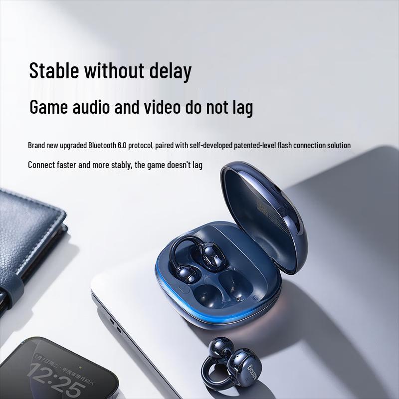 Saina F50 Ear Clip Open-Back Bluetooth Headphones with AI Translation