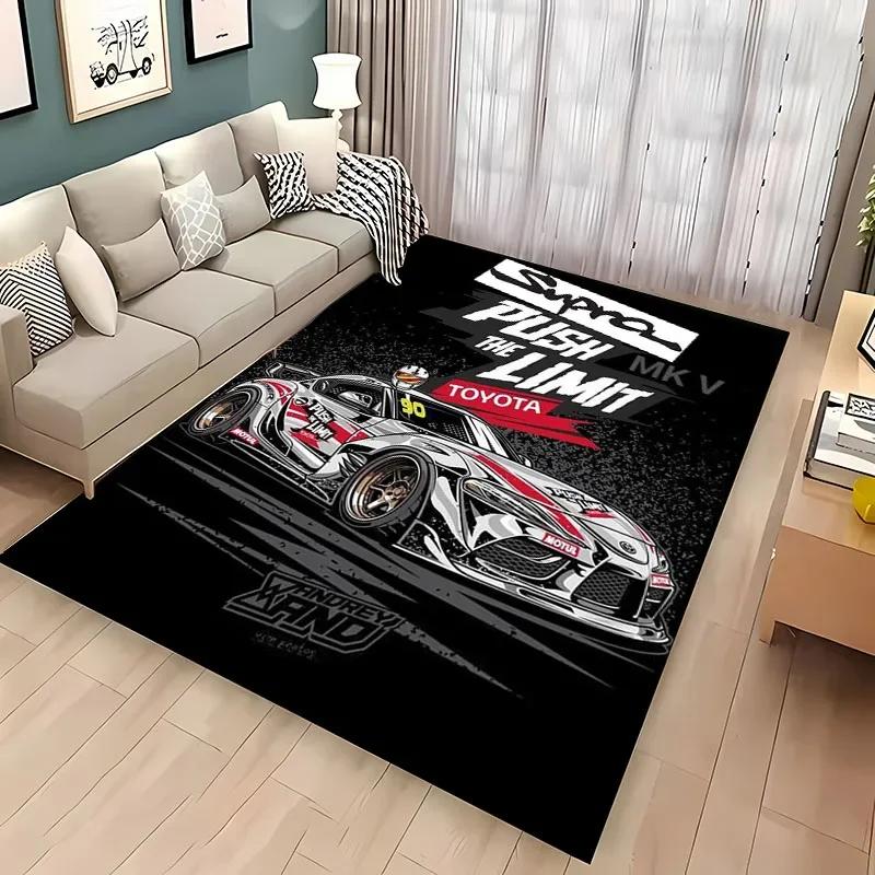 Classic Racing Car Artwork Carpet 3D HD Printed for Living Room Bedroom Mat Sofa Doormat Floor Rug Anti-slip Decor Alfombra Gift