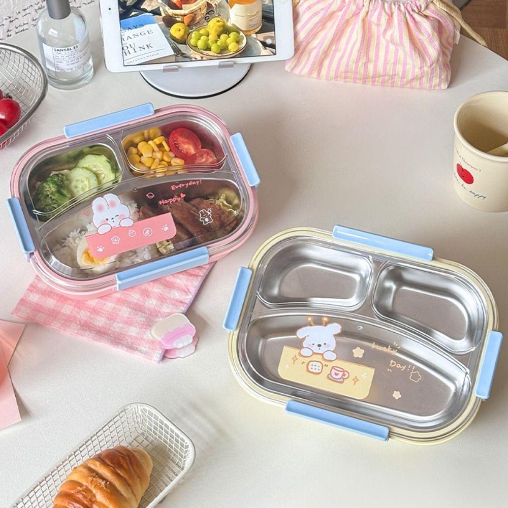Microwave Safe Insulated Lunch Box Partitioned  Lunch Plate  Primary School Student