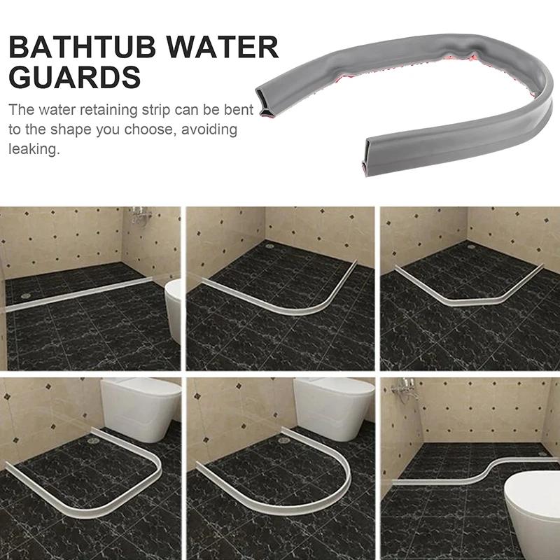 Sealing Strip Self-Adhesive Rubber Water-repelling Strip Bendable Water Stopper Waterproof Strip for Bathrooms Kitchens