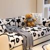 Black and White Milk Velvet Simple Thickened Plush Sofa Cushion Non-slip Sofa Cover Cover Towel Universal for All Seasons