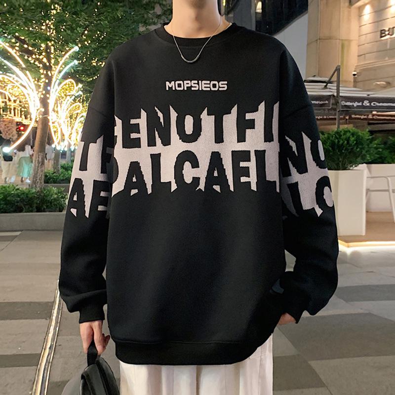 

2024 Autumn/Winter Hong Kong Style Men s Plus-Size Pineapple Print Velvet Sweatshirt 4XL