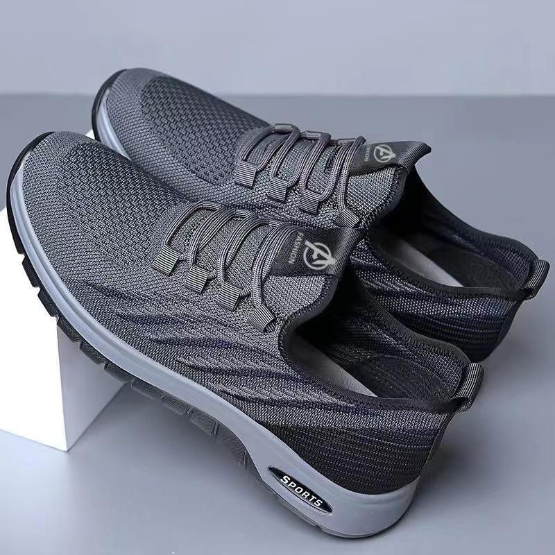 Shoes Men's Spring and Summer Thin Breathable Fly-woven Mesh Men's Shoes Trendy Lace-up Men's Lightweight Sports Running Shoes