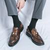 Mens Business Casual Tassel Slip On Leather Loafer Shoes